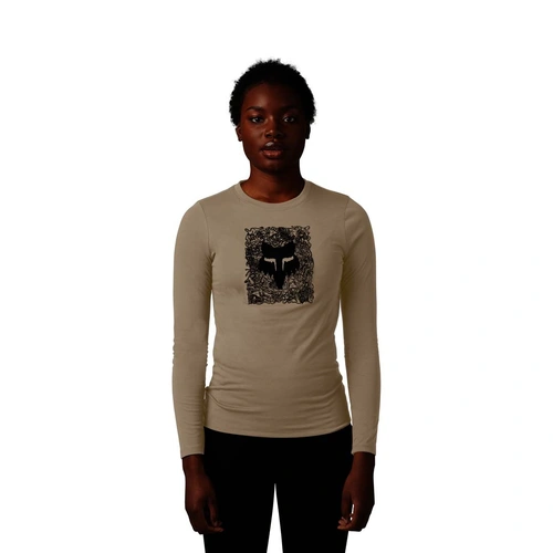 Fox Auxlry Womens Tech Tee Long Sleeve - Beige - L - SKU:FO30801236L
