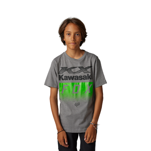 Fox Youth Fox X Kawi SS Tee - Heather Graphite - L - SKU:FO30823185L
