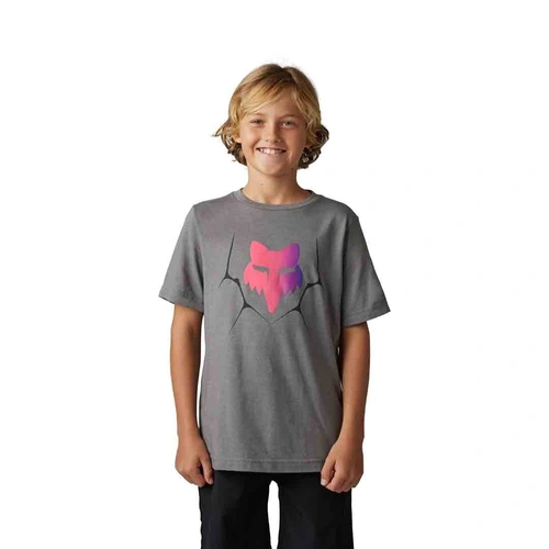 Fox Youth Syz SS Tee - Heather Graphite - M - SKU:FO30826185M