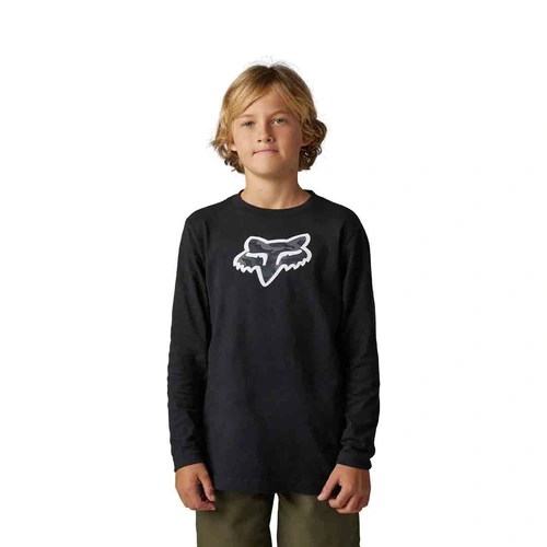 Fox Youth Vzns Camo Ls Tee - Black - L - SKU:FO30834001L
