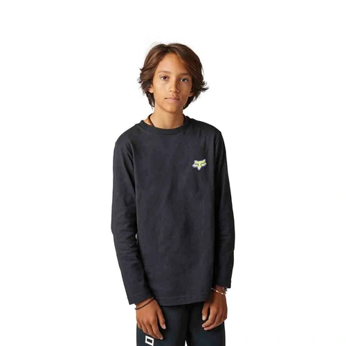 Fox Youth Morphic LS Tee - Black - L - SKU:FO30835001L