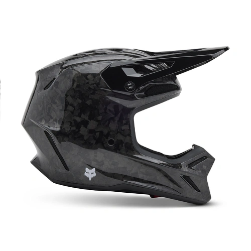 Fox V3 RS Carbon Solid Helmet - Black - M - SKU:FO31361001M