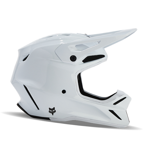 Fox V3 Rs Carbon Solid Helmet - White