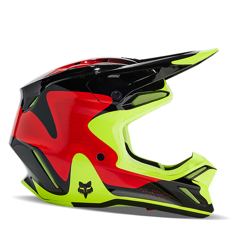 Fox V3 Revise Helmet - Red/Yellow
