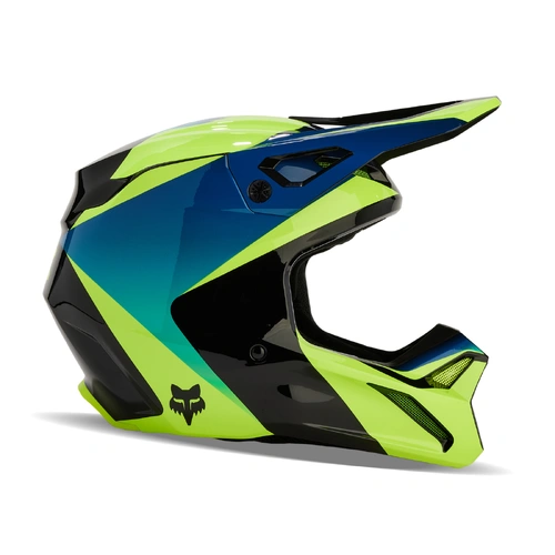 Fox V1 Streak Helmet - Black/Yellow - 2XL - SKU:FO313710192X
