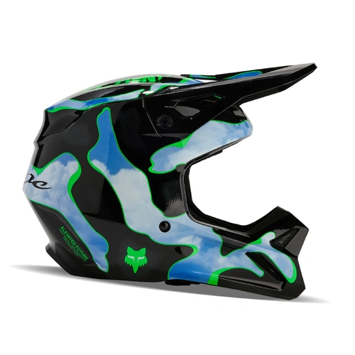 Fox V1 Atlas Helmet - Black/Green - 2XL - SKU:FO313761512X