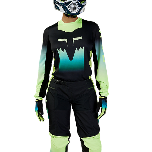 Fox Womens 180 Flora Womens MX Jersey - Black/Yellow