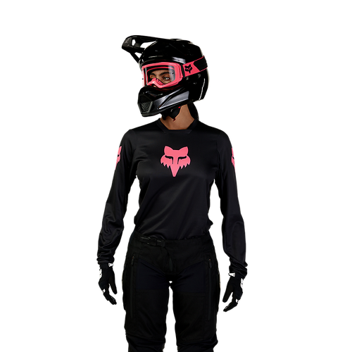 Fox Blackout Womens Jersey - Black/Black