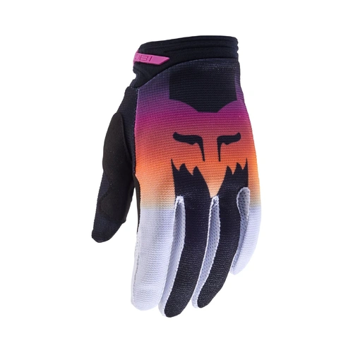 Fox 2024 Youth Girls 180 Flora Gloves - Black/Pink - L - SKU:FO31393285L