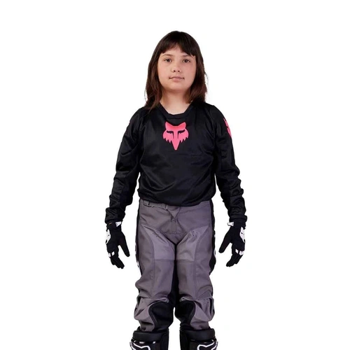 Fox Youth Girls Blackout Jersey - Black/Black