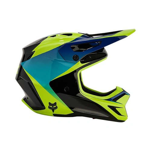 Fox Youth V3 Streak Helmet - Black/Yellow - M - SKU:FO31438019M