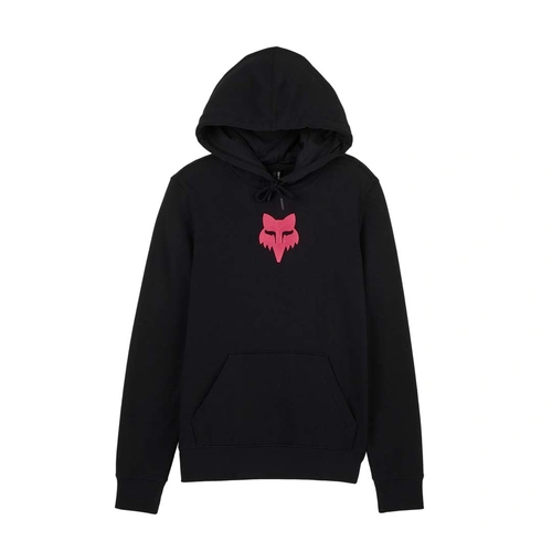 Fox Fox Head Womens Pullover Fleece - Black/Pink