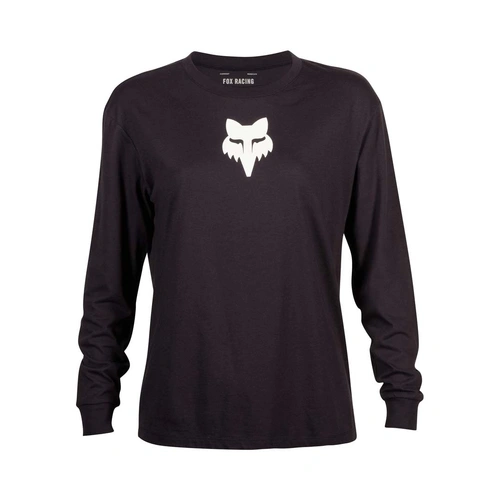 Fox Fox Head Womens Top Long Sleeve - Black