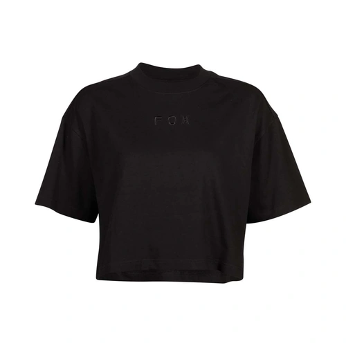 Fox Wordmark Oversized Womens Crop Tee - Black