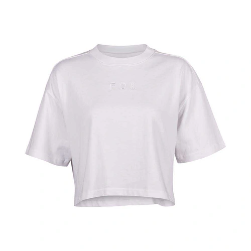 Fox Wordmark Oversized Womens Crop Tee - White - L - SKU:FO31984008L
