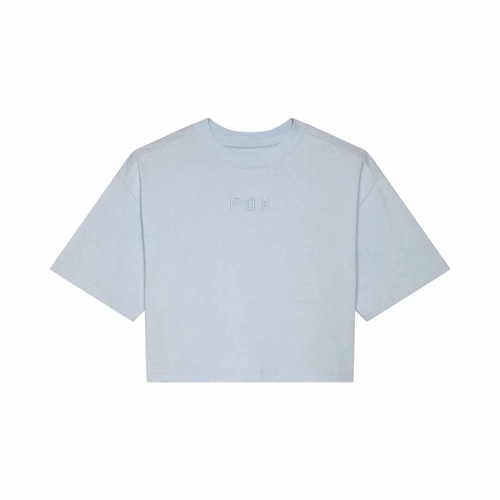 Fox Wordmark OS Womens Crop Tee - Pale Blue