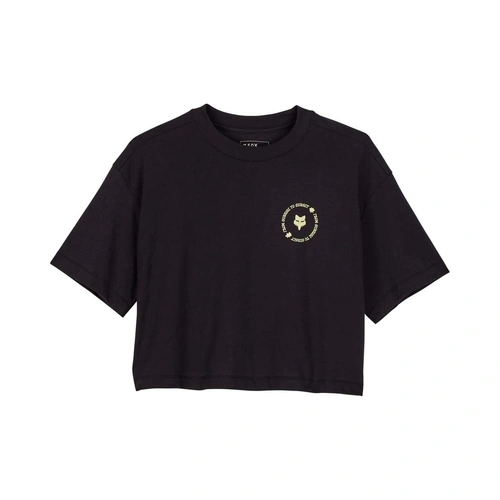 Fox Byrd Oversized Womens Crop Tee Short Sleeve - Black - L - SKU:FO32184001L
