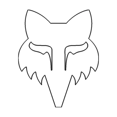 Fox Head 4 Inch Die Cut  Vinyl Decal - White