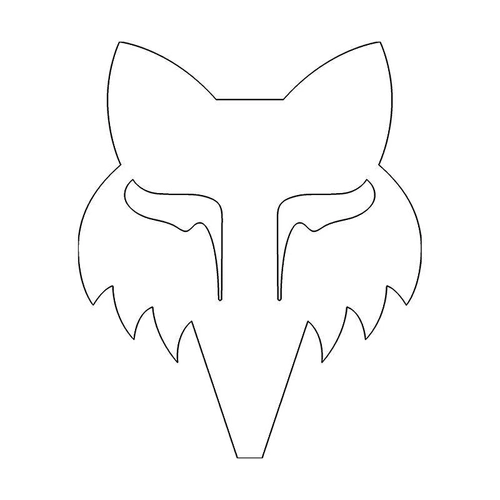 Fox Head 7 Inch Die Cut  Vinyl Decal - White