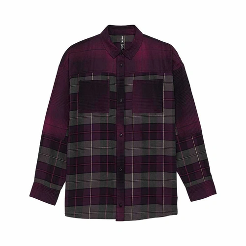 Fox Oversized Womens Flannel - Sangria