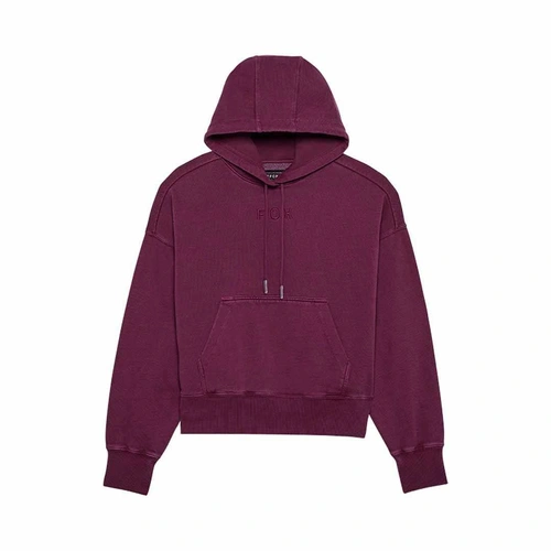 Fox Wordmark Oversized Womens Pullover Fleece Crew - Sangria