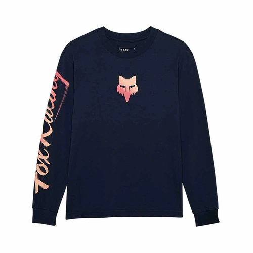 Fox Scripted Womens Tee Long Sleeve - Navy - XS - SKU:FO32908329XS