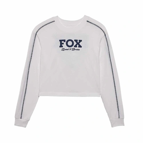 Fox Speed & Service Womens Crop Long Sleeve - White