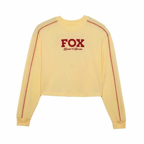 Fox Speed & Service Womens Crop Long Sleeve - Pale Yellow - L - SKU:FO32910274L