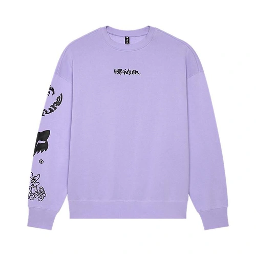 Fox Hello Future Oversized Fleece Crew - Lilac - S - SKU:FO33379282S
