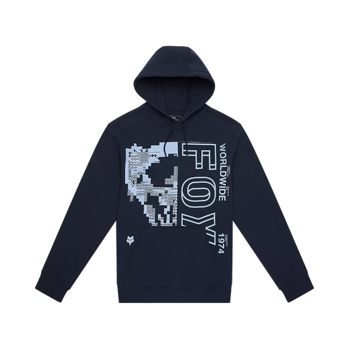 Fox Image Skull Fleece Pullover - Midnight