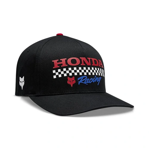 Fox Honda Flexfit Hat - Black - L/XL - SKU:FO33382001LXL
