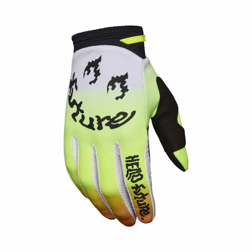 Fox 180 Hello Future SE MX Gloves - White/Yellow