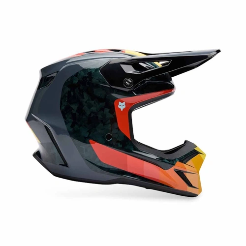 Fox V3 RS Grid MX Helmet - Black/Orange - M - SKU:FO33528016M