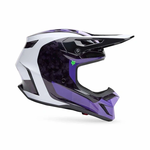 Fox V3 RS Grid MX Helmet - Black/Purple - S - SKU:FO33528166S