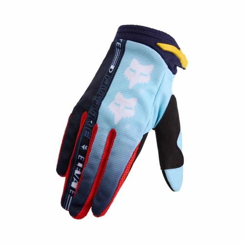 Fox 180 Elevated Youth MX Gloves - Light Blue - L - SKU:FO33550116L
