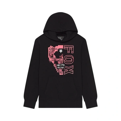 Fox Image Skull Youth Pullover Fleece - Black - L - SKU:FO33559001L