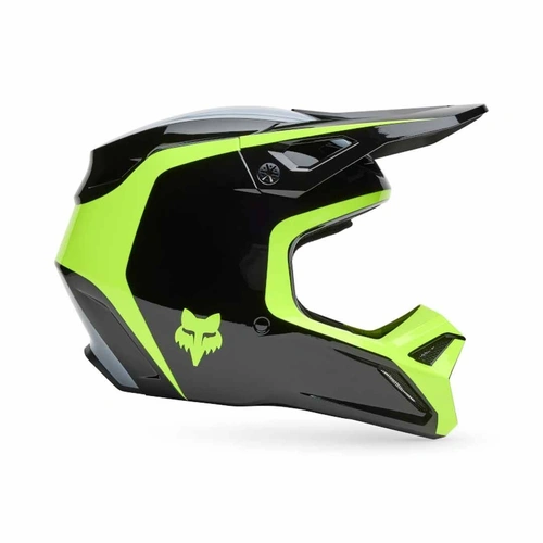 Fox V1 Flow MX Helmet - Black/Yellow - 2XL - SKU:FO337010192X