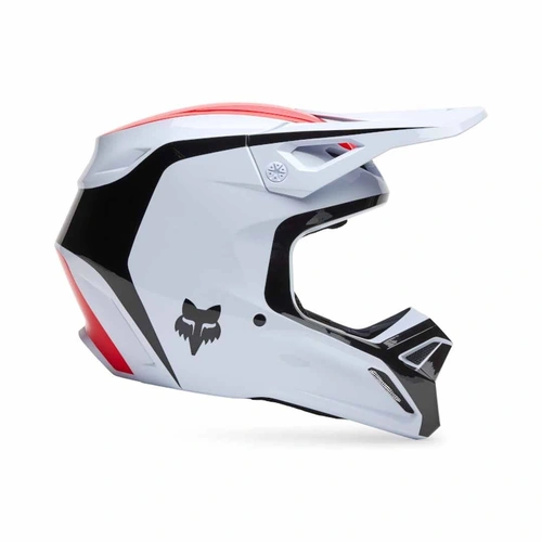 Fox V1 Flow MX Helmet - White/Red