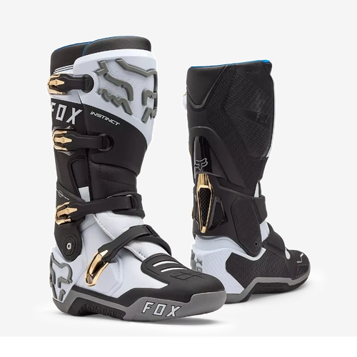 Fox 2026 Instinct MX Boots - White/Black/Grey - 9.5 - SKU:FO363615379H