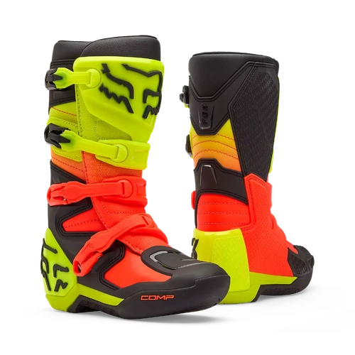 Fox 2026 Youth Comp MX Boots - Orange/Yellow