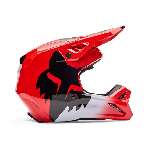 Fox 2026 V1 Shield MX Helmet - Fluro Red