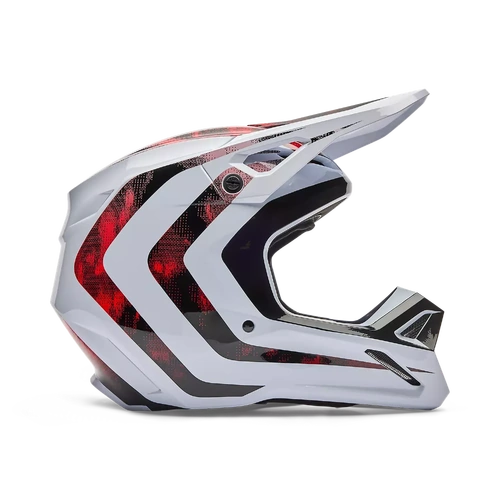 Fox 2026 V1 Kairos MX Helmet - White/Fluro Red