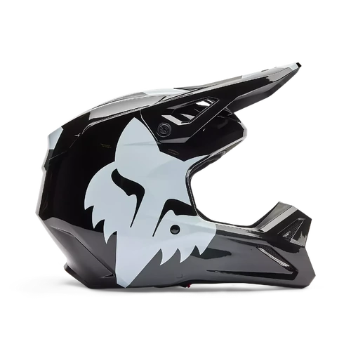 Fox 2026 Youth V1 Shield MX Helmet - Black - YM - SKU:FO36387001M