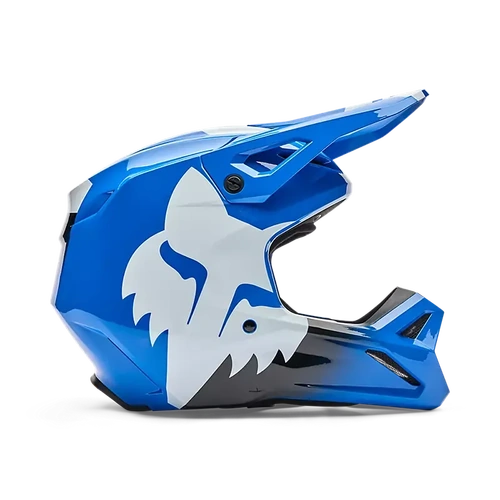 Fox 2026 Youth V1 Shield MX Helmet - Blue - YM - SKU:FO36387002M