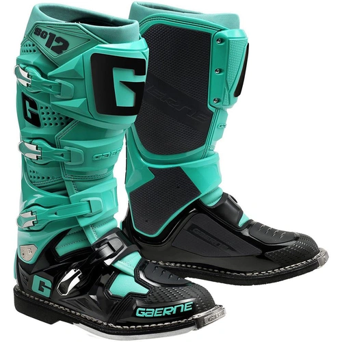 Gaerne SG-12 Boot - Black/Aqua - 47 - SKU:G217407547