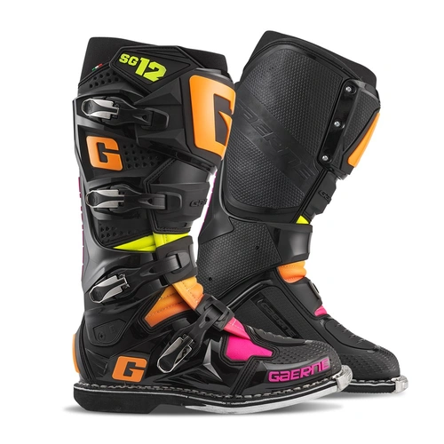 Gaerne SG-12 MX Boots - Black/Orange/Pink