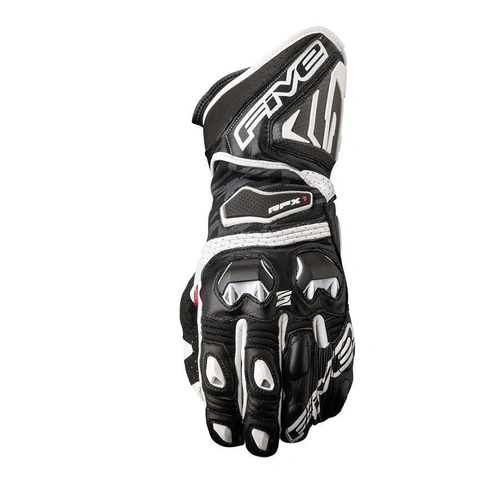 Five RFX-1 Black White Gloves - Unisex - Medium - SKU:GFR004-16