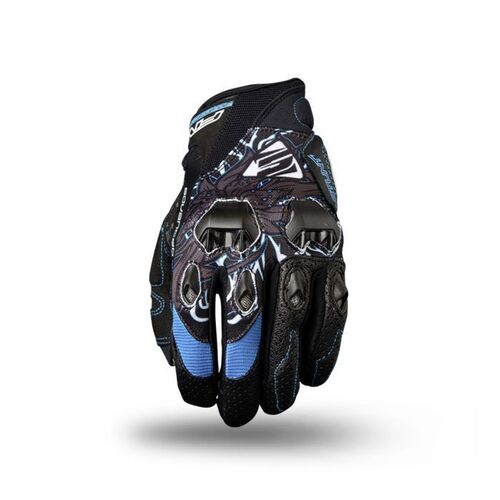 Five Womens Stunt Evo Black Blue Gloves - SKU:GFSTU9043
