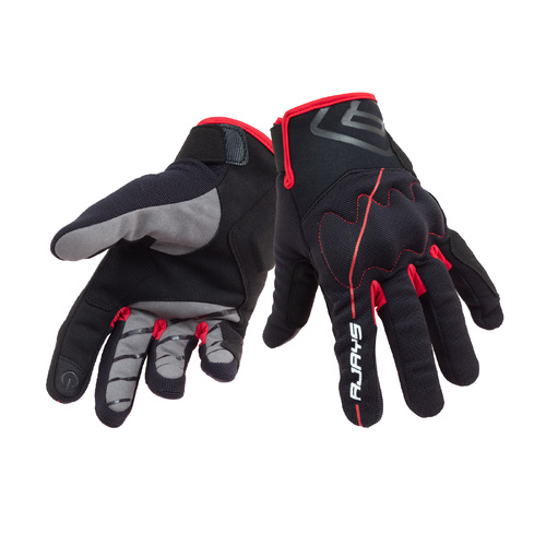 Rjays Twist Black Red Gloves - Unisex - Small - Adult - Black/Red - SKU:GL112BKRD03