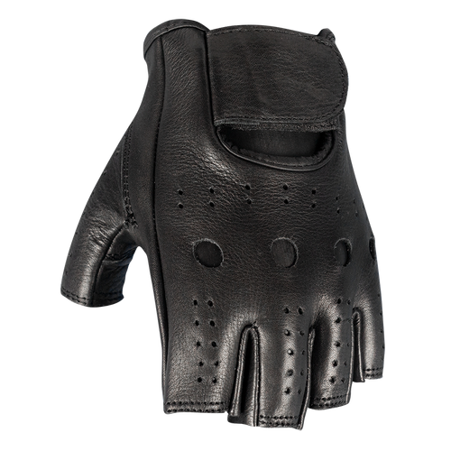 Motodry Fingerless Leather Gloves - Black